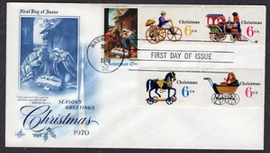 1970 Christmas Stamps Set/5 (1414-1418) - Artcraft COMBO FDC NX800 - Picture 1 of 1