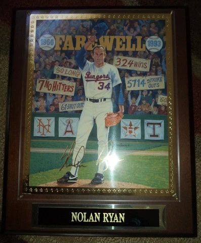 Texas Rangers Nolan Ryan Sports Impressions Collectors "FAREWELL"  Plaque Cover