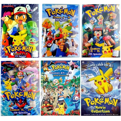 POKEMON SERIES DVD (Season 1 - 25  + 21 Movies) All Region USA English Version - Image 1 of 4