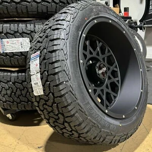 22x12 Vision Rocker Black Wheels Rims 35" AT Tires 8x180 Chevy Silverado 2500 HD - Picture 1 of 5