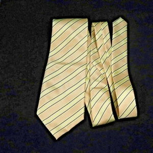 Ermenegildo Zegna Krawatte gold gelb marine gestreift gerippt Regiment Reglar Seide - Bild 1 von 4