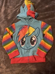 Girls 6x Lrg My Little Pony Rainbow Dash Cosplay Costume Hoodie Cute Must Have - Picture 1 of 8