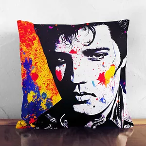 Plump Cushion Paint Splashed Elvis Presley Vol.2 Abstract Scatter Throw Pillow - Picture 1 of 3