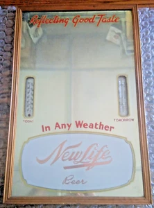 Letrero meteorológico térmico espejo cerveza Goenner NEW LIFE 15x22 ¡GUAU! Johnstown PA 1940s - Imagen 1 de 6