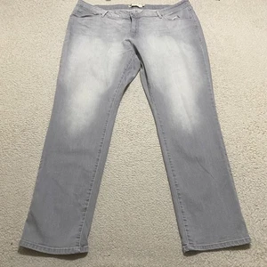 Jeans Levis para mujer 22W Plus gris denim tiro medio ajustados lavado medio elástico - Imagen 1 de 14