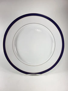 ROYAL VIENNA SONATA COBALT BLUE & GOLD BAND ON WHITE SERVING PLATE 13" MINT - Picture 1 of 4