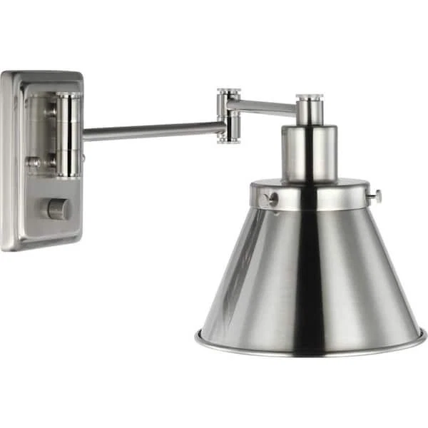 Progress P710085-009 Hinton Collection Brushed Nickel Swing Arm Wall Light