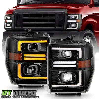 Faros proyectores LED secuenciales Switchback para Ford E150 2008-2014 Foto 1 de 4