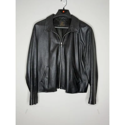 VNTG JJ Williams Unisex Leather Coat Sz XXL Full Zip London  Foto 1 de 4