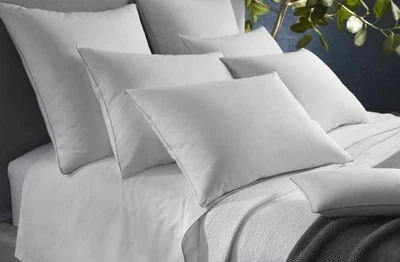 Matouk "Bryant" 520 TC Egyptian Cotton Percale KING Duvet Cover, White/Pool, NWT — 第 1/4 张图片