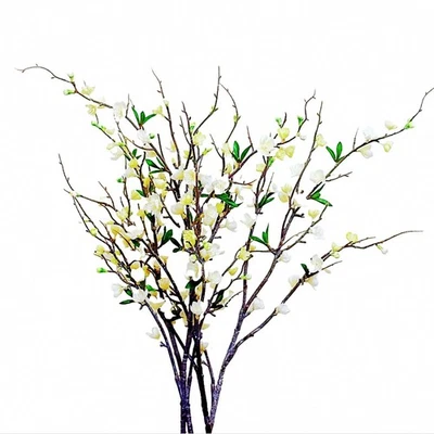 4 piezas flores artificiales de flores de flores de cerezo de seda falsa flor de ciruelo para ta... Foto 1 de 4