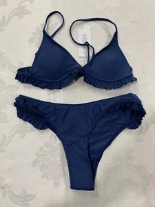 Brazilian Womens Blue Bikini Swimsuits, Size M - Picture 1 of 12