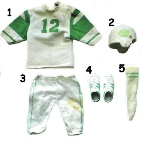 1970 JOE NAMATH 12" mego figure -- FOOTBALL -- SHIRT PANTS SHOES SOCKS FACE MASK Cover