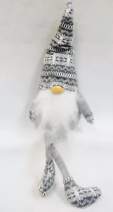 Grauer Weihnachtswichtel großer Hut skandinavisch Tomte oder Nisse Pose-able Mütze 24" - Bild 1 von 9