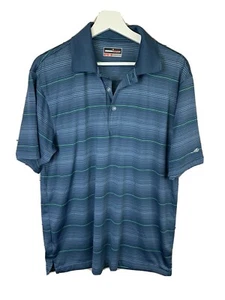 Grand Slam Herren Large Poloshirt Kragen Streifen Kurzarm Blau  - Bild 1 von 11