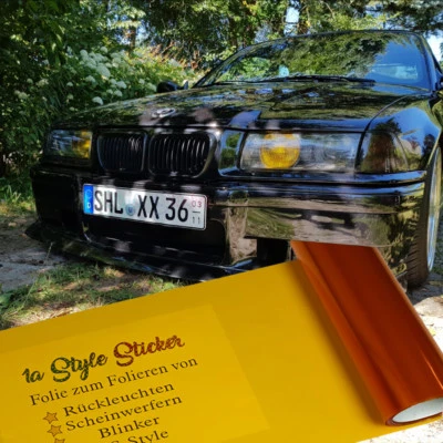 Orange Folie Scheinwerfer Lasier-Folie Auto 100cm x 30cm Folierung Lichter Neu  - Bild 1 von 4