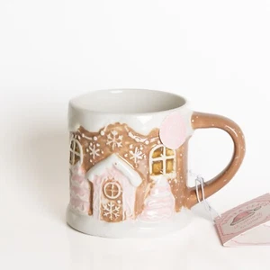 Peppermint & Pine Gingerbread House Mug Pink Pastel NWT - Picture 1 of 16