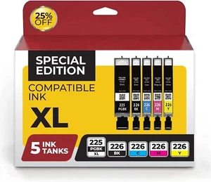 5PK PGI-225 CLI226 Ink For Canon MX882 MX892 MG5120 MG5220 MG5320 iP4920 iX6520 - Afbeelding 1 van 6