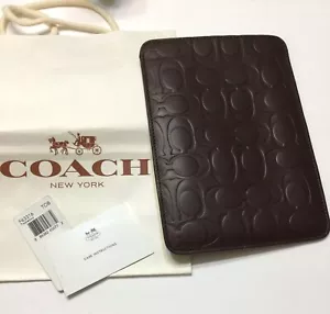 Coach Signature Embossed Leather E-Reader Case Sleeve F63316 Brown MSRP $128 NWT - Picture 1 of 9