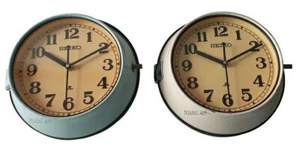 Blue Cream Analogue Vintage Wall Clocks Seiko Retro Antique Quartz (Set of 2) - Picture 1 of 4