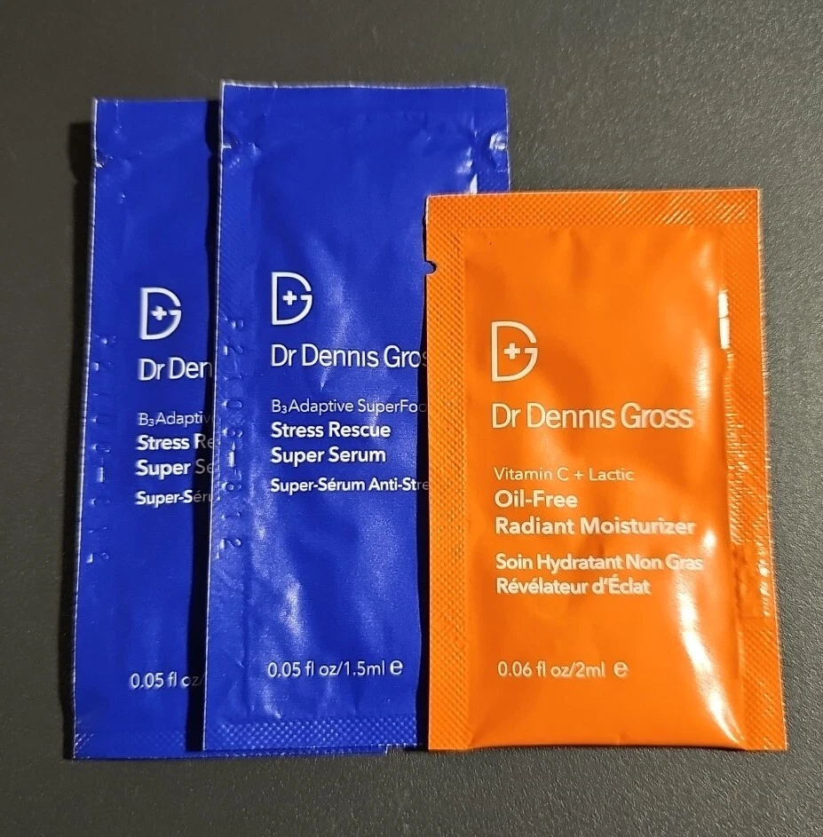 Crema hidratante radiante sin aceite Dr Dennis Gross + 2 paquetes de suero de rescate del estrés Foto 1 de 1