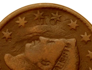 1826 Large Cent Classic Head N-7 VG INCREDIBLE ERROR Clashing!! - Picture 1 of 5