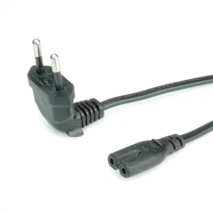 Netzkabel Euro-Stecker (abgewinkelt) auf C7, 2pol., schwarz, 1,8 m - Bild 1 von 2
