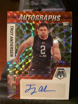 2022 Mosaic Troy Anderson Red Prizm AUTO ROOKIE RC Atlanta Falcons G1 - Image 1 of 2