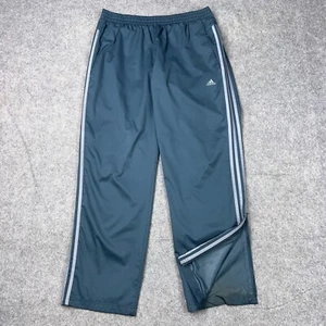 Adidas Track Pants Mens XL Gray Mesh Lined Ankle Zip Climalite Straight Leg Y2K - Picture 1 of 15