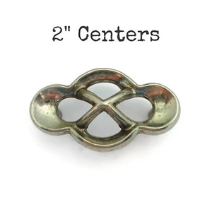 Small Vintage Drawer Pull 2" centers Silver MCM Atomic Furniture Handle LV11 - Picture 1 of 5