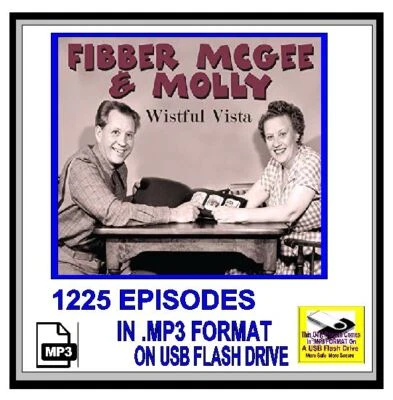FIBBER MCGEE & MOLLY 1225 Unique Comedy Shows OTR MP3 On USB Flash Drive - Image 1 of 4