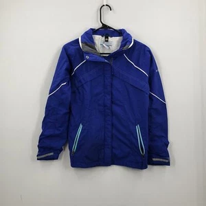 Columbia Boys Blue Interchange Long Sleeve Pockets Windbreaker Jacket Size 14/16 - Picture 1 of 7