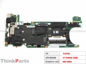 Lenovo ThinkPad T470S 14" intel i7-7600U & 4GB UMA Motherboard 01ER066 01ER076 - Picture 1 of 3