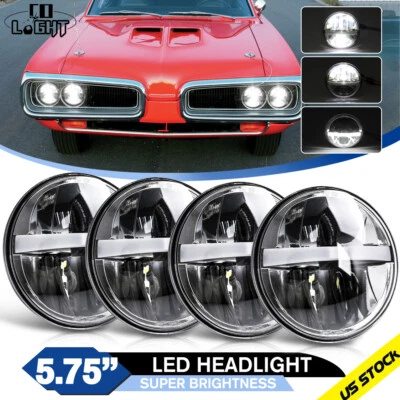 4X Faros LED redondos 5,75" 5-3/4 DRL para Dodge Charger Coronet Dart Chrysler Foto 1 de 4