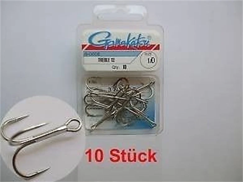 Drillinge Gamakatsu 10 Stück extrem scharf haltbar Gr 3/0 - Bild 1 von 1