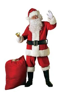 Deluxe Samt Weihnachtsmann Anzug Standard Größe M Bis L Erwachsene - Foto 1 di 1