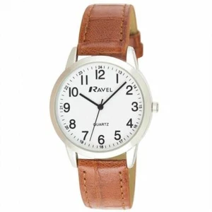Ravel R0132.24.1 leicht ablesbare Herrenuhr mit extra langem PU-Krokolederarmband - Bild 1 von 1