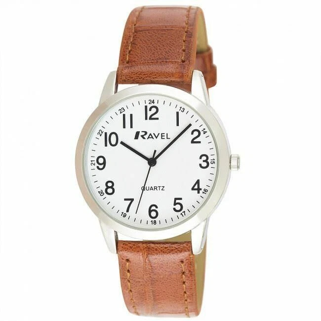 Ravel R0132.24.1 Gents Easy Read Watch with pu Croc Leather Extra Long Strap - Image 1 of 1