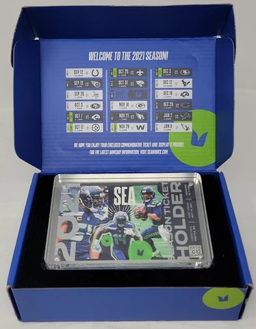 2021 Seattle Seahawks Season Ticket Holder Acrylic Stainless Steel Pic Frame Cover
