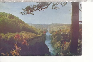 Inspiration Point  Upper and Middle Falls Genesee River   NY     Postcard 2187 - Picture 1 of 2