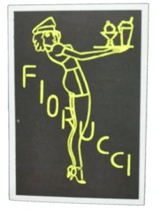 FIORUCCI STICKER PANINI 1984 - Electron No.59 Serving Girl Kellnerin Disco Art - Bild 1 von 2