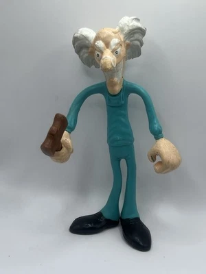 De colección 1987 Mad Scientist Arco - ¡Figura de goma flexible Blue Bendy con martillo! Foto 1 de 4