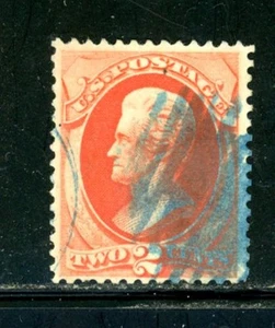 US Scott # 183 - Used - Nice Centering - Blue Slant Cancel (5-C255) - Picture 1 of 1