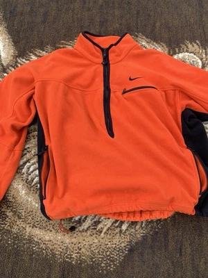 De Colección Nike ACG 1/2 Cremallera Polar Para Hombres XL Naranja Negro Ligero Años 90 Swoosh Bolsillo Foto 1 de 4