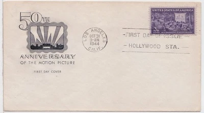 TurtlesTradingPost- Motion Pictures 50th Anniversary  1944 FDC #926 Farnam - Image 1 of 2