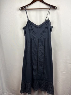 女式复古最大 8 码深灰色背心裙带缝合花 D — 第 1/4 张图片