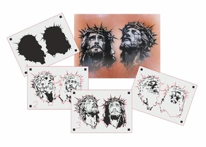 TS-001 Jesus stencil tattoo airbrush walltattoo vintage multilayer template - Picture 1 of 4