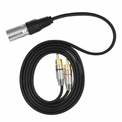 RCA Male Plug to XLR 3 Pin Male Jack Speaker Cable Connector Adapter Cord 3M - Image 1 of 4