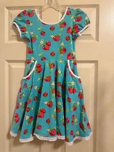Eleanor Rose Hadlee Strawberry Dress EUC Girls Size 8/10 - Picture 1 of 4