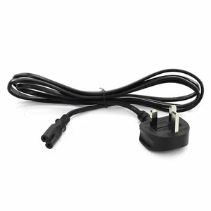 2m Figure of Fig 8 C7 Mains Power Cable Lead LCD LED TVs Sky BSI Approval BS1363 - Picture 1 of 2
